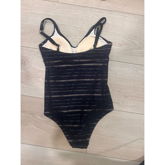 Kona Sol Women's One Piece Crochet Swimsuit Black S - Picture 3 of 4